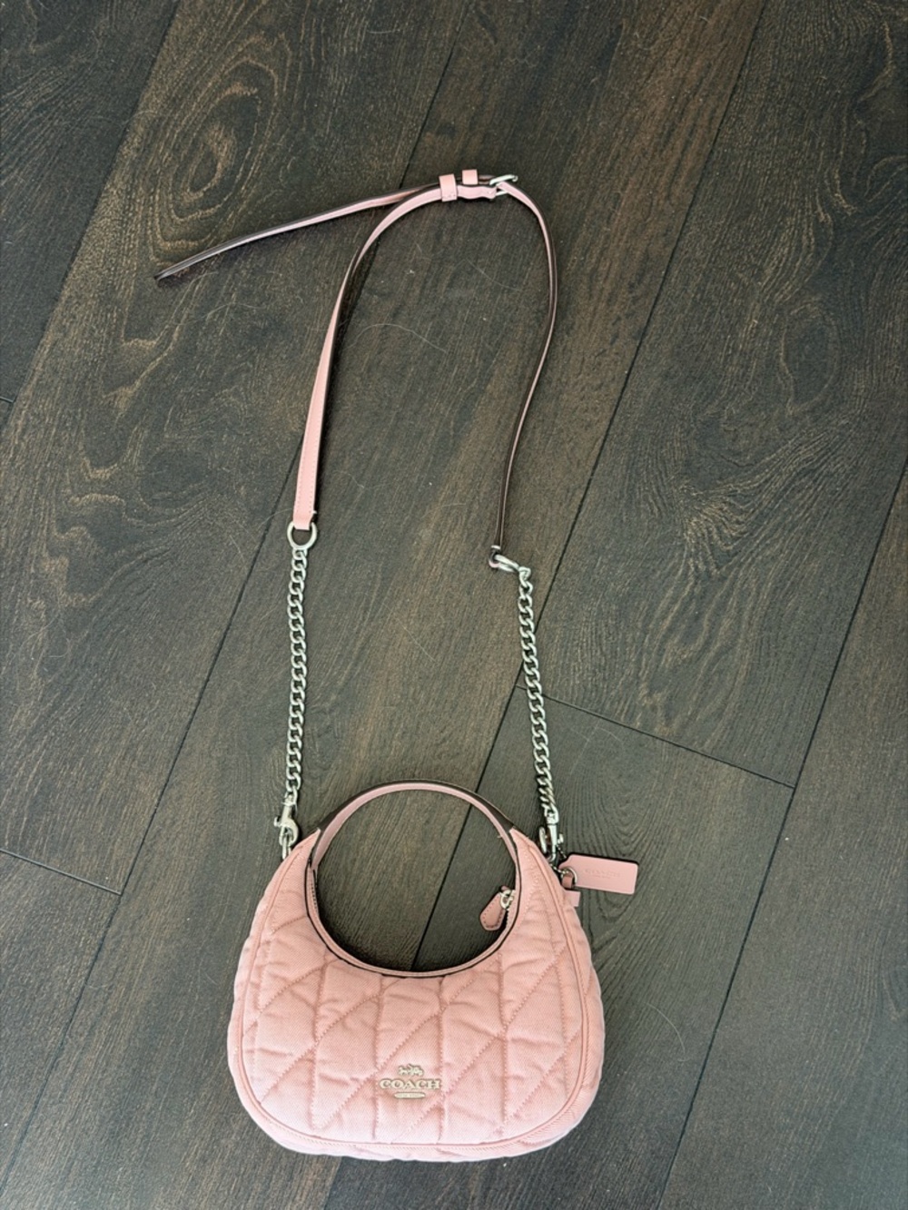 Coach Quilted Blush Pink Mini Crossbody Hobo
